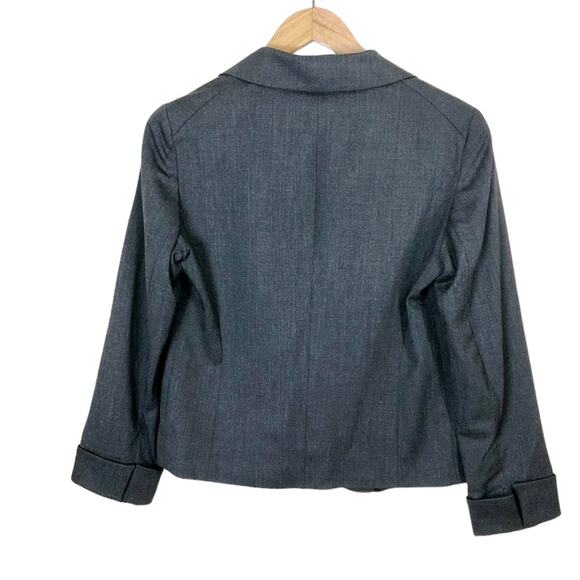 Lafayette 148 Dark Gray Single Button Wool Blazer Size 4 - Picture 2 of 6